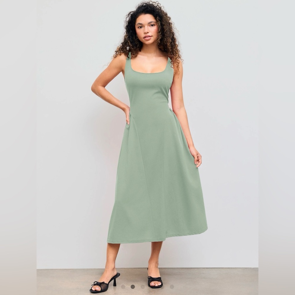 NWT Cider Sage Green Sleeveless A-Line Midi Dress XL